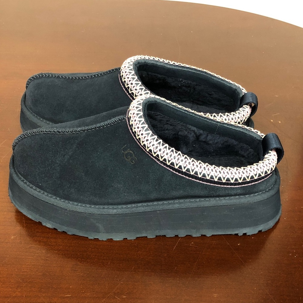 UGG Tazz Platform Slippers Dark Navy Suede Sz 8